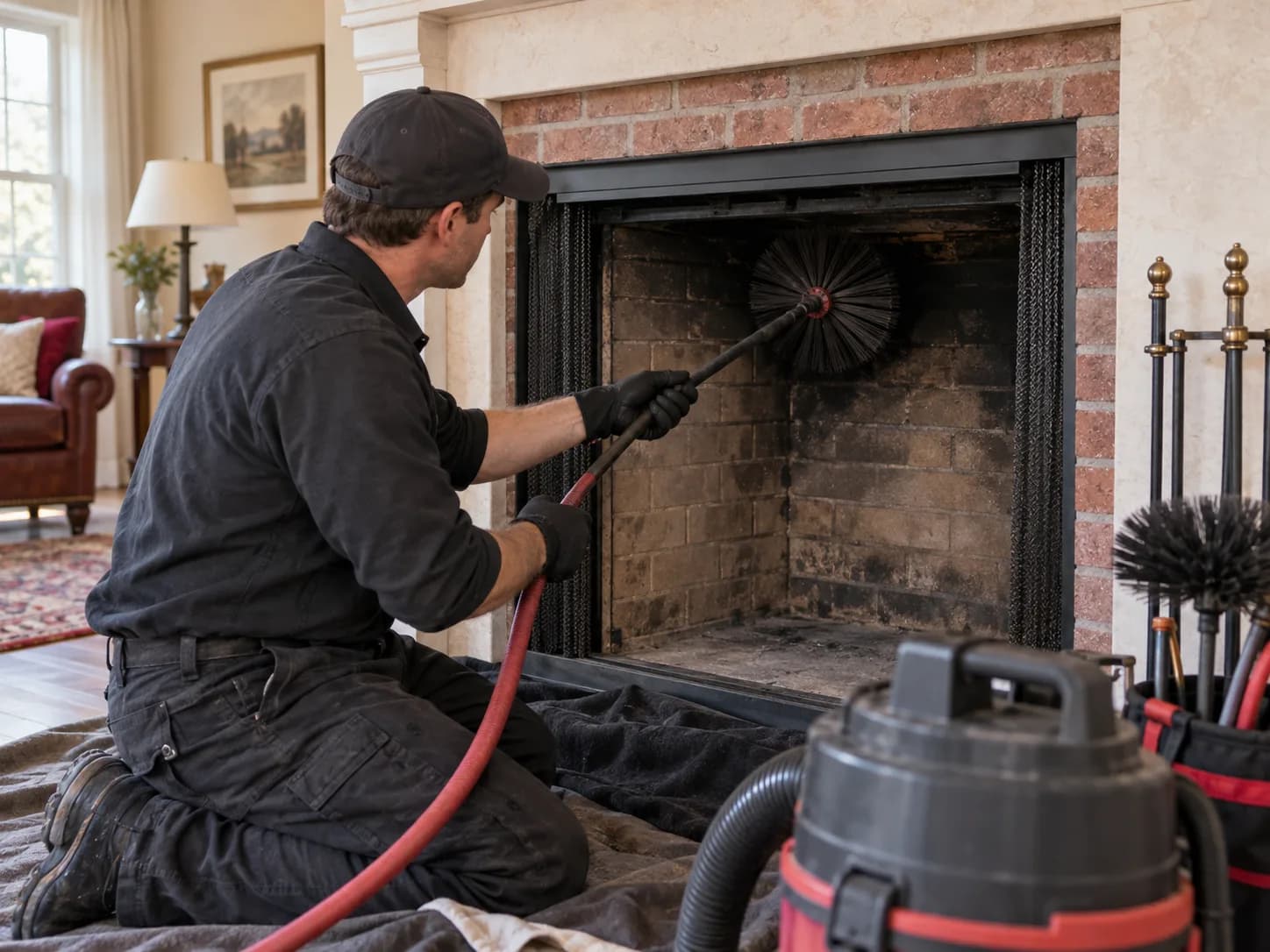 AI illustration accompanying what affects chimney sweeping cost?